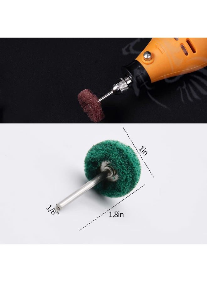 Mdvora Abrasive Wheel, 100pcs 1" Buffing Polishing Wheels, Metal Polishing Compound for Rotary Tools-1/8"(3mm) Shank, 120 Grit, 180 Grit, 320 Grit, 400 Grit, 600 Grit（100pcs) - Image 3