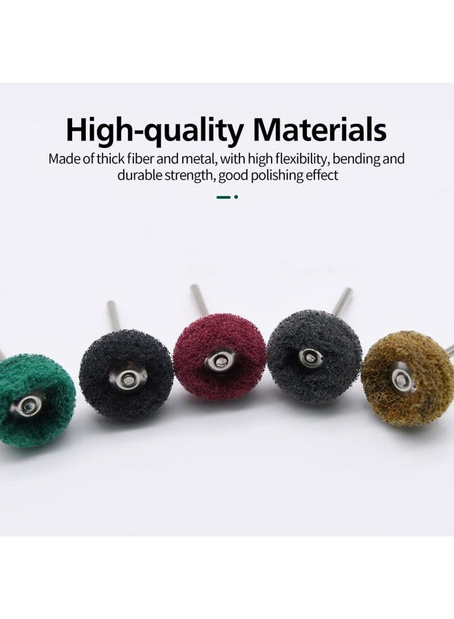 Mdvora Abrasive Wheel, 100pcs 1" Buffing Polishing Wheels, Metal Polishing Compound for Rotary Tools-1/8"(3mm) Shank, 120 Grit, 180 Grit, 320 Grit, 400 Grit, 600 Grit（100pcs) - Image 4