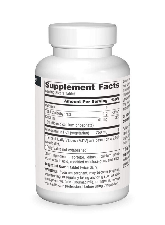 Source Naturals Vegetarian Glucosamine Promotes Healthy Joints 750 Mg Tablet 60 Count - Image 4