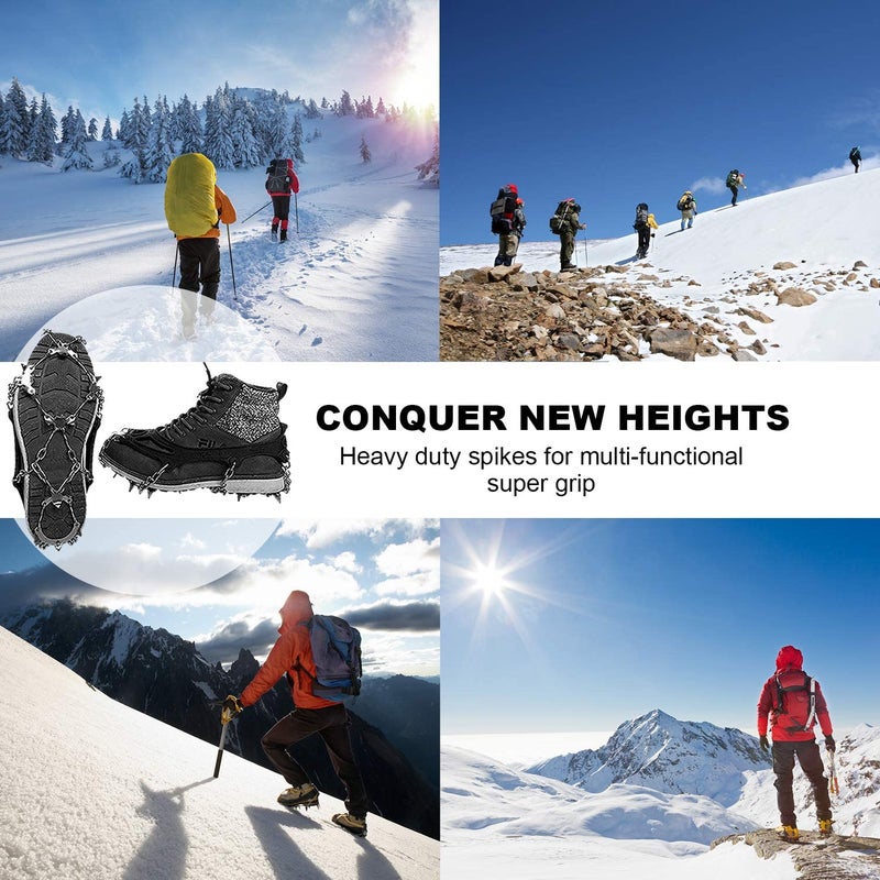 Limm Ice Snow Traction Cleats - Medium Lightweight Crampon Cleats with Big Spikes - Anti Slip Walking Grips Fasten Quickly & Easily Over Footwear - Portable Ice Grippers for Shoes and Boots - Image 3