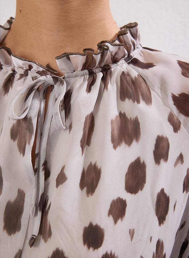 trendyol Multicolor Animal Skirt Woven Dress with Waist Opening - Image 3