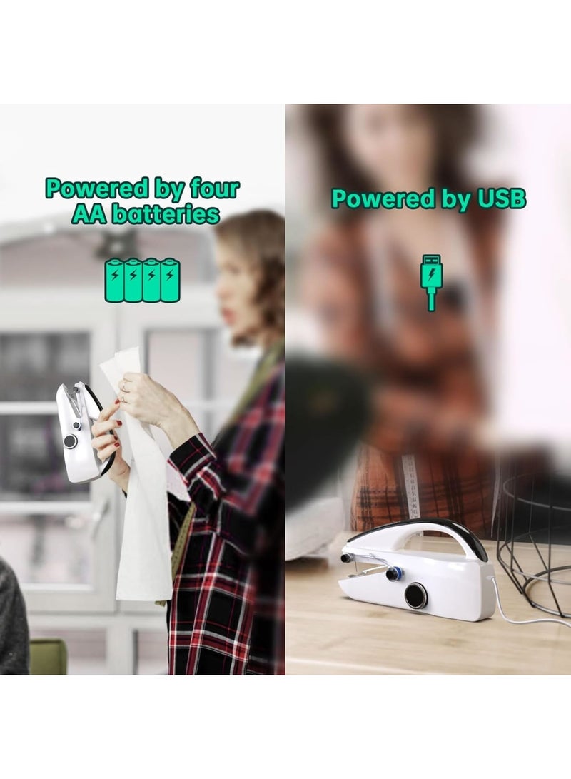 SYOSI Handheld Sewing Machine, Mini Portable Electric Sewing Machine for Clothes Fabric Repairs, Easy to Use Fast Stitch with Thread Cutter for Beginners Home Travel DIY Projects - Image 5