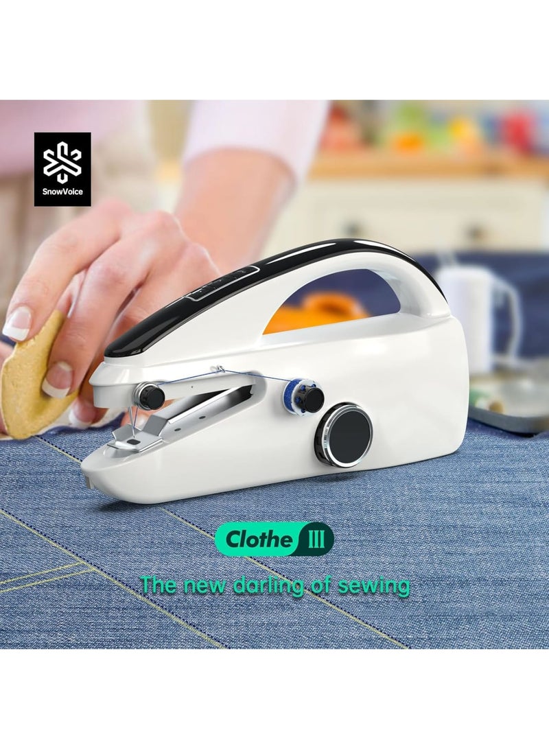 SYOSI Handheld Sewing Machine, Mini Portable Electric Sewing Machine for Clothes Fabric Repairs, Easy to Use Fast Stitch with Thread Cutter for Beginners Home Travel DIY Projects - Image 2