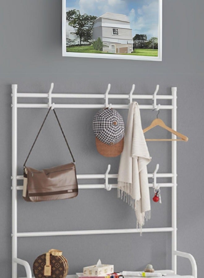 SHEE ONE Versatile metal shoe and clothing rack with hooks for hanging bags and hats - Image 3