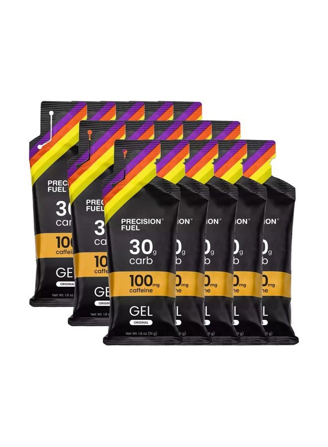Precision Hydration جيل الطاقة بالكافيين 30 - نكهة خفيفة لجري الرياضيين، 30 جرام كربوهيدرات، سهل الهضم، مثالي للجري والرياضات طويلة المدة (عبوة من 15) - Image 1