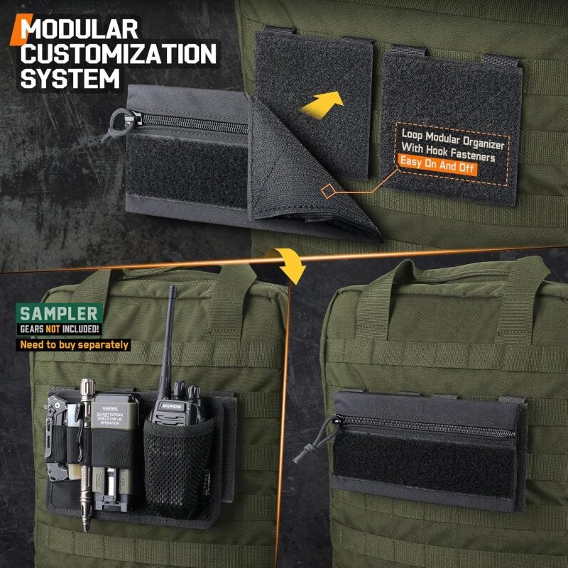 MOLLE system Velcro tactical panel (Badge logo fixed adapter plate)-tactical equipment/vest/backpack accessories Black 4PCS - Image 4