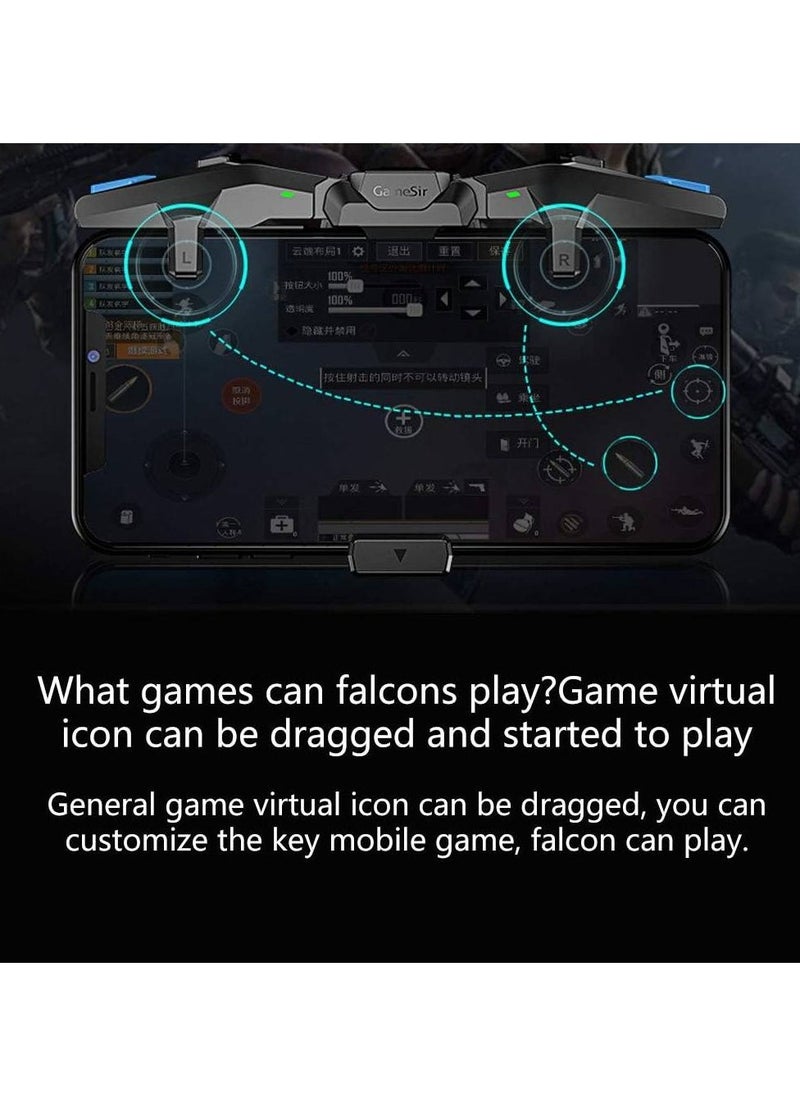 GENNEXT - Mobile Game Controller F4 Falcon Zero Latency Foldable Gaming Trigger - Image 1
