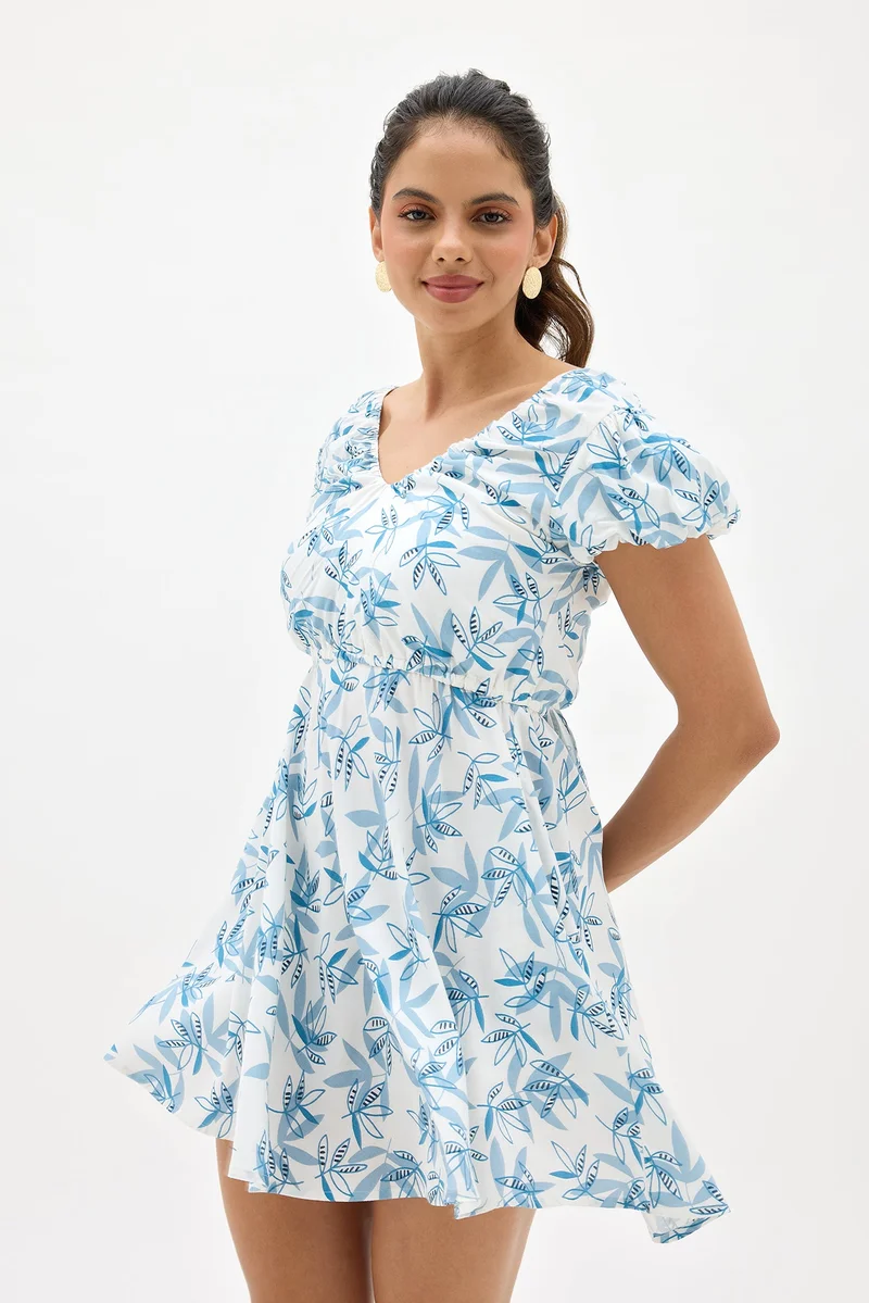 فيرجيو Viscose Floral Brunchwear Mini Dresses for Women