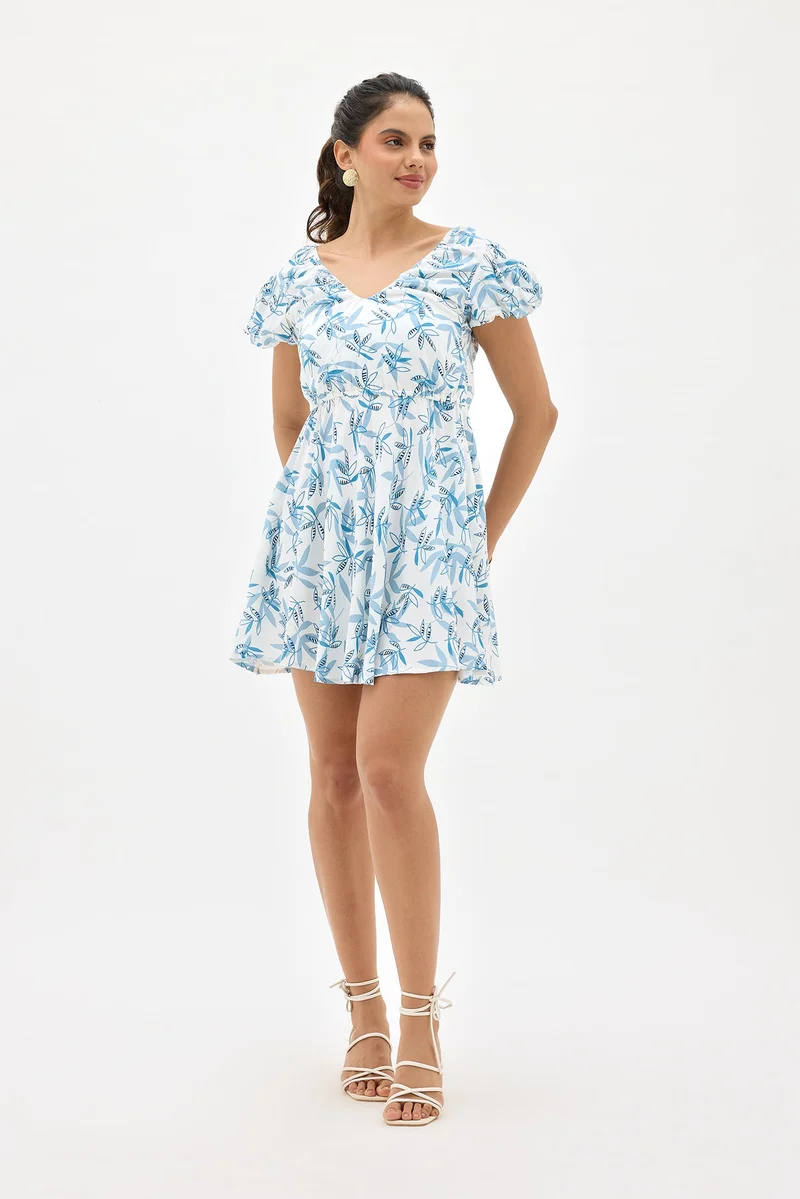 فيرجيو Viscose Floral Brunchwear Mini Dresses for Women