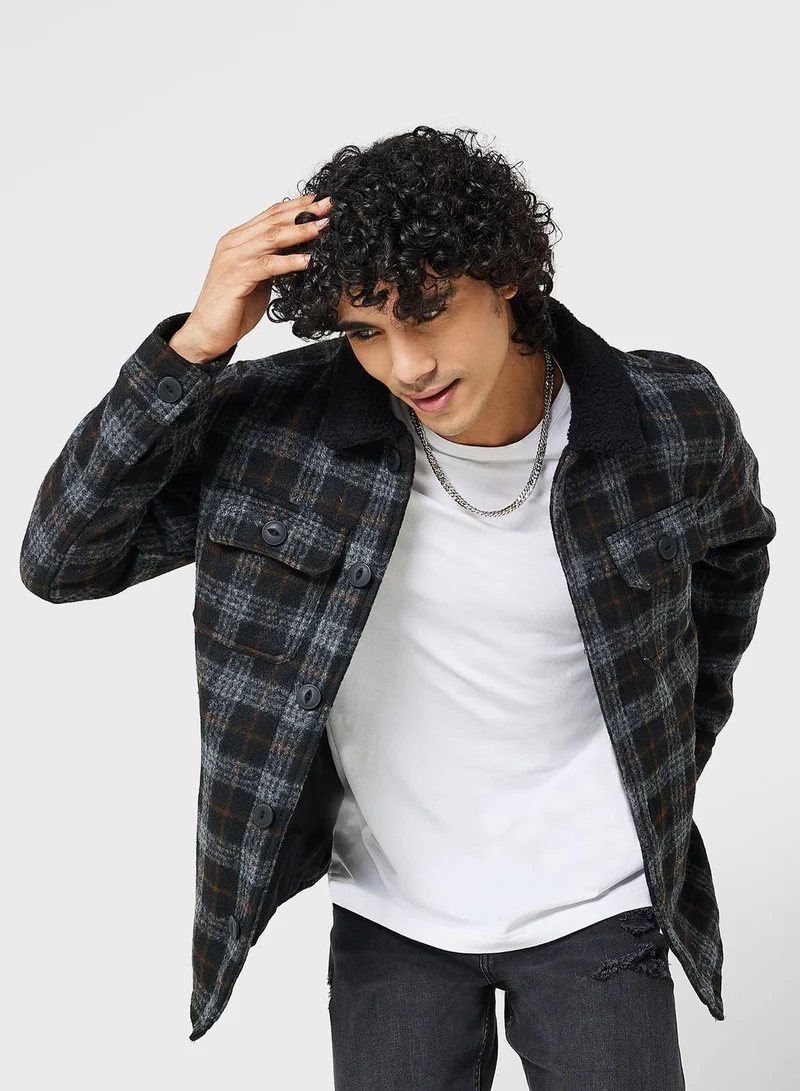 BRAVE SOUL Sherpa Collared Jacket