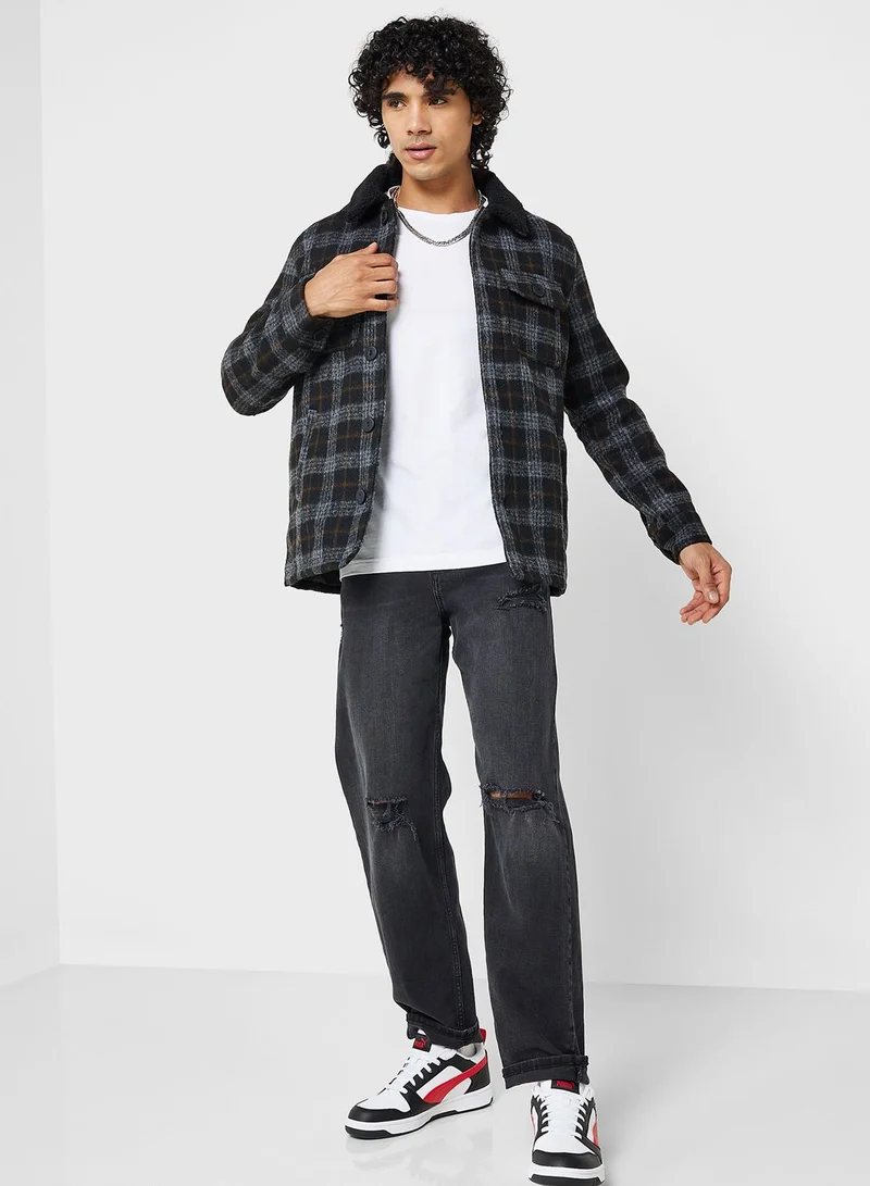 BRAVE SOUL Sherpa Collared Jacket