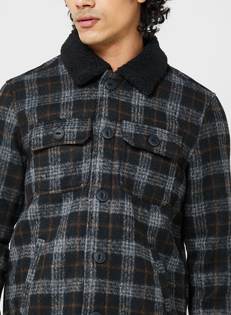 BRAVE SOUL Sherpa Collared Jacket
