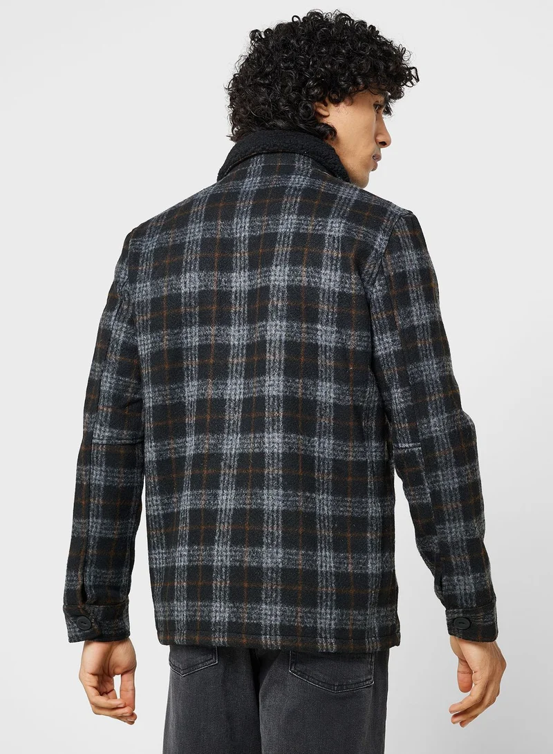 BRAVE SOUL Sherpa Collared Jacket