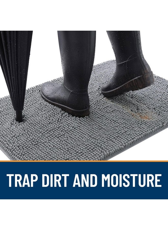 أولانلي سجادة باب للكلاب من OLANLY من Muddy Paws مقاس 30 × 20، تمتص الرطوبة والأوساخ، سجادة ماصة غير قابلة للانزلاق وقابلة للغسل، سريعة الجفاف من الشنيل، سجادة طينية للكلاب، سجادة باب داخلية للمدخل للأرضية الداخلية، رمادية - Image 1