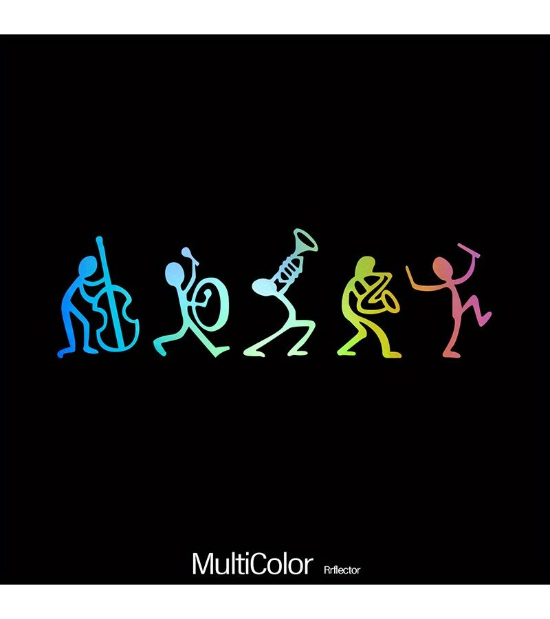 White Guitar Drum Trumpet Piano Saxophone Stickers Reflective Vinyl Decal For Car Truck Motorcycle - Image 3