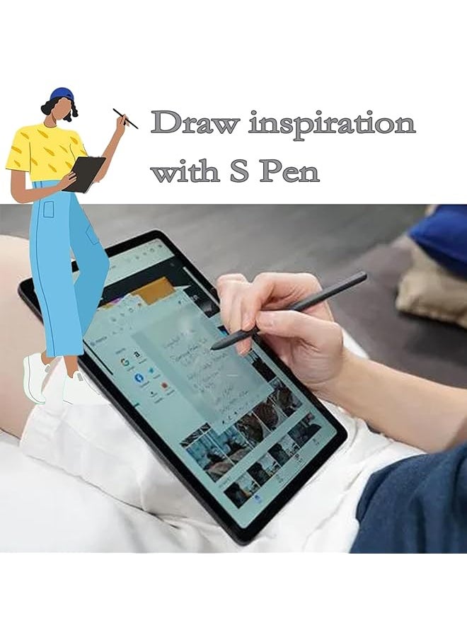 erorex 1 Pack Galaxy Tab S6 Lite Stylus Pen Replacement For Samsung Galaxy Tab S6 Lite S Pen 4096 Levels Of Pressure Sensitivity Stylus Pen Replacement For Samsung Galaxy Tab S6 Lite S Pen Black  - Image 3