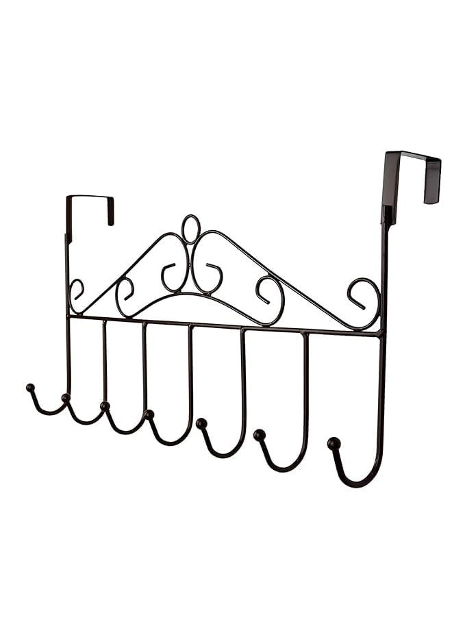 Wishbone Wishbone 7 Hooks Hanger 2 Pack Over The Door Hangers with 7 HooksMetal Hanging Rack OrganizerDoor Hanger HookOver Door Hook Rack for Clothes Coat Purses Towel Scarf Belt Hat Closet Bathroom  - Image 4