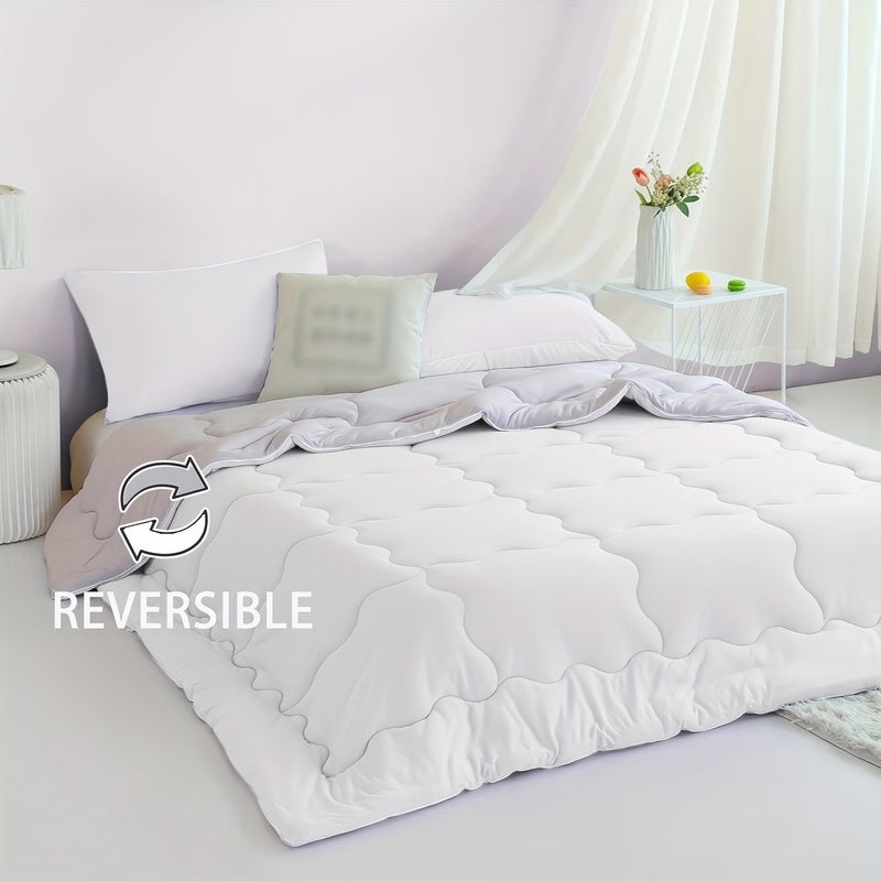 1pc Comforter Duvet Insert - Quilted Comforters, All Season Duvet, Polyester Filling, Bedding Comforter With Corner Tabs - Image 1