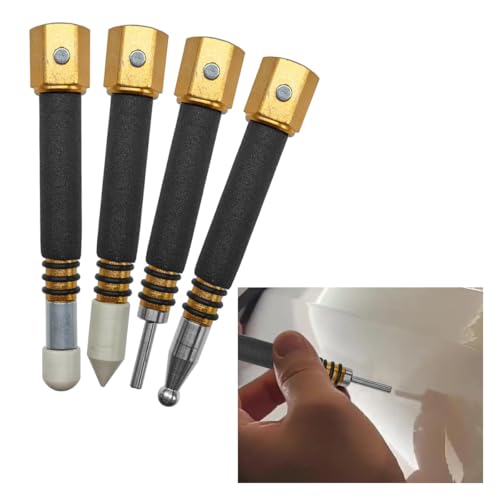 UHANBUT 4PCS PDR Tap Down Tool Pen Shape Knockdown Remover Car Paintless Dent Removal Kit Portable Car Body Bulge Repair Tools Anti Dent Automotive Damage Traceless Repair DIY Tool - Image 1