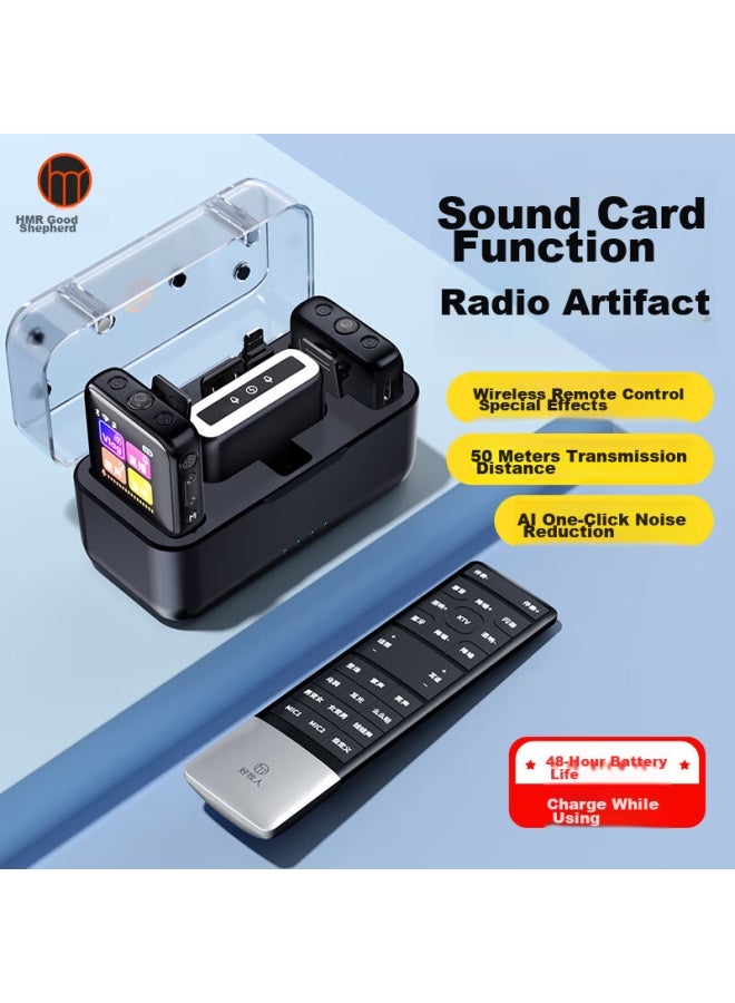 The Good Shepherd Good Shepherd Pro Wireless Lavalier Microphone, Small Bee Audio Receiver, Recording Device, Noise Reduction, Douyin Host Sound Card Complete Set, Bluetooth Microphone, Karaoke, Mobile Phone And Camera, One-to - Image 1