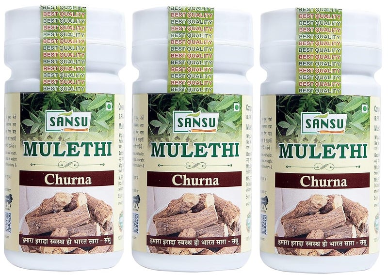 Sansu Mulethi Powder Ayurvedic Natural Herbal 100g Pack of 3 - Image 1