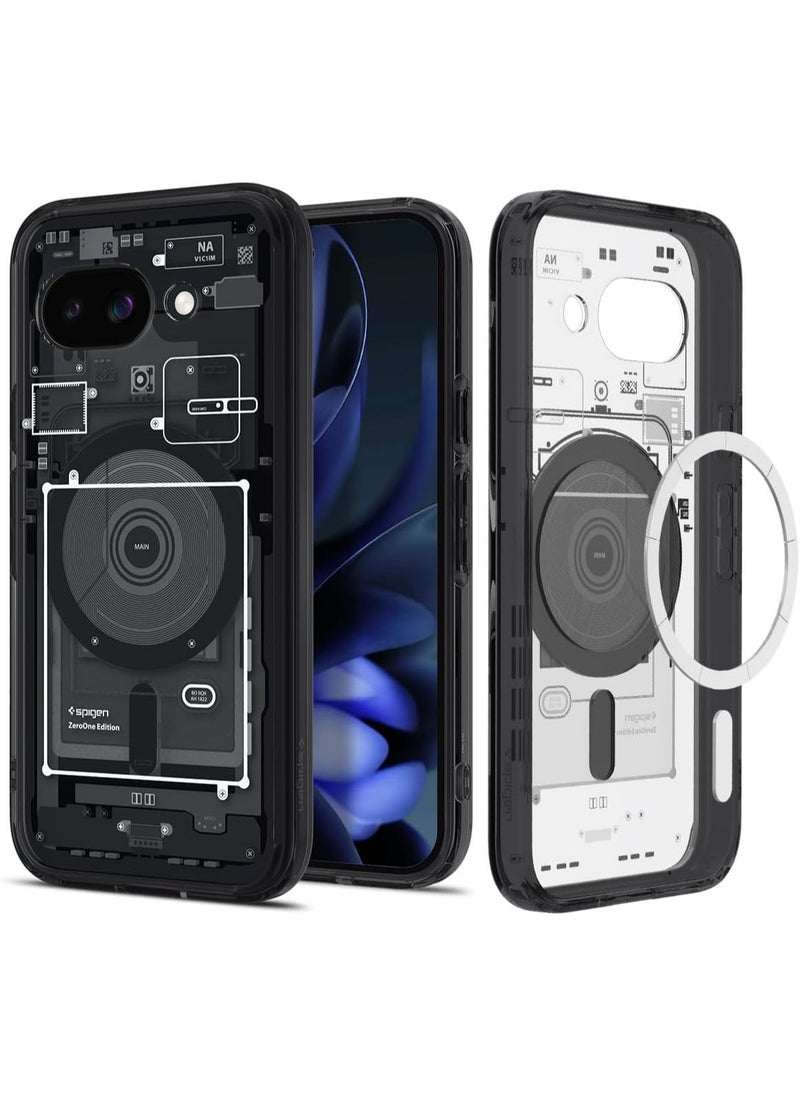 Spigen Ultra Hybrid MagFit for Google Pixel 9a Case Cover with MagSafe (2025) - Zero One Black  - Image 1