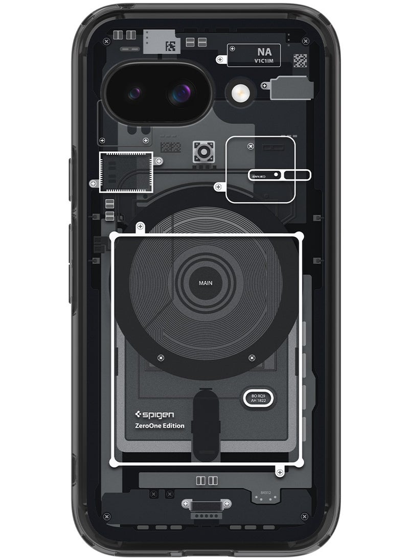 Spigen - Ultra Hybrid MagFit for Google Pixel 9a Case Cover with MagSafe (2025) - Zero One Black - Image 1
