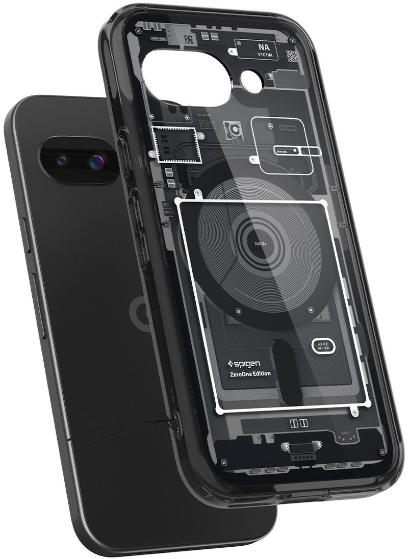 Spigen - Ultra Hybrid MagFit for Google Pixel 9a Case Cover with MagSafe (2025) - Zero One Black - Image 1