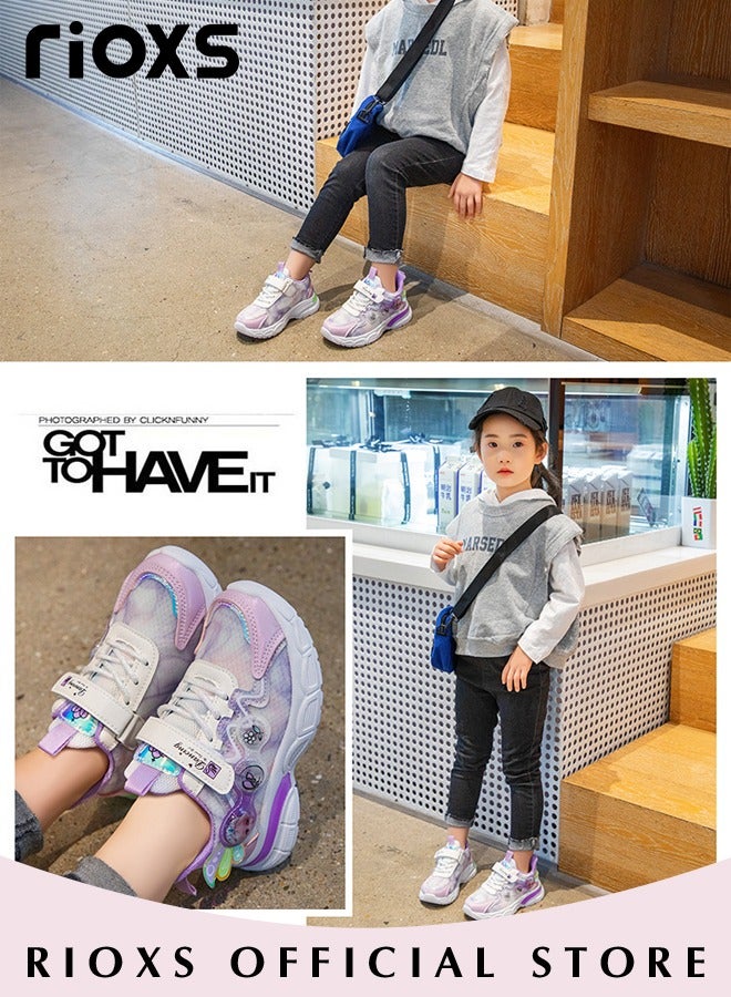 RIOXS Kids' Sneakers Toddler Boys Girls Breathable Lightweight Running Sports Shoes Fashion Athletic Casual Shoes for School Casual Wear - Image 2