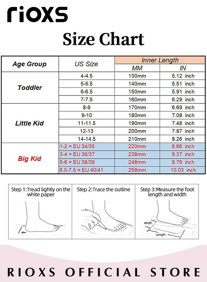 RIOXS Kids' Sneakers Toddler Boys Girls Breathable Lightweight Running Sports Shoes Fashion Athletic Casual Shoes for School Casual Wear - Image 4