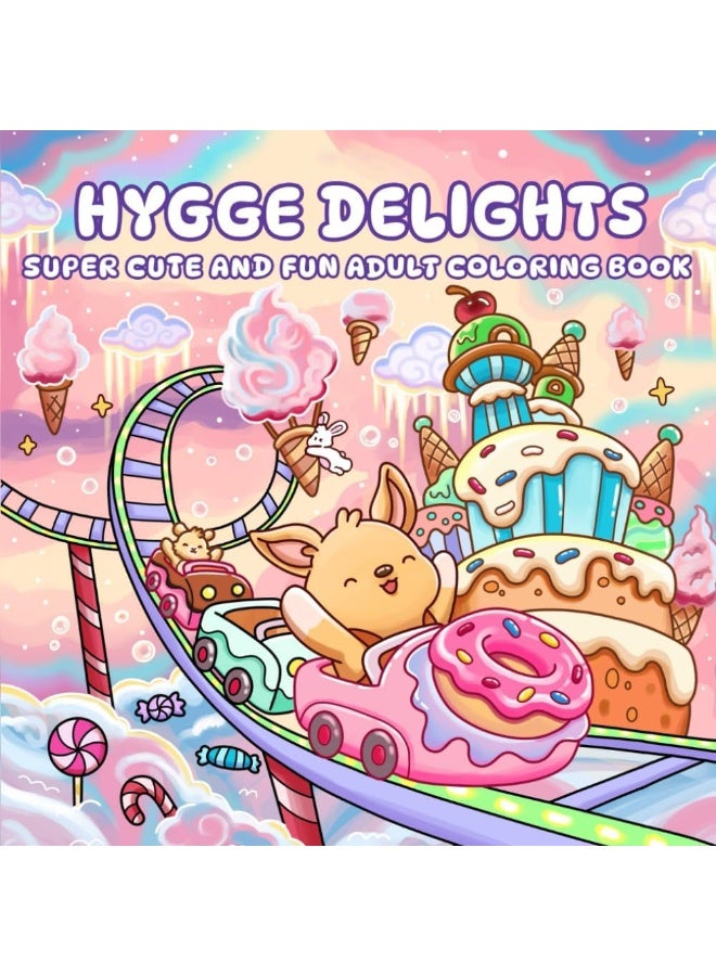 Peachjoy HYGGE DELIGHTS SUPER CUTE AND FUN ADULT COLORING BOOK, COZY and CUTE Coloring Book - Relaxation in Comfortable Spaces with Adorable Goods for Adults and Teens, Cute Colouring Book with Easy and Simple Designs - Image 1