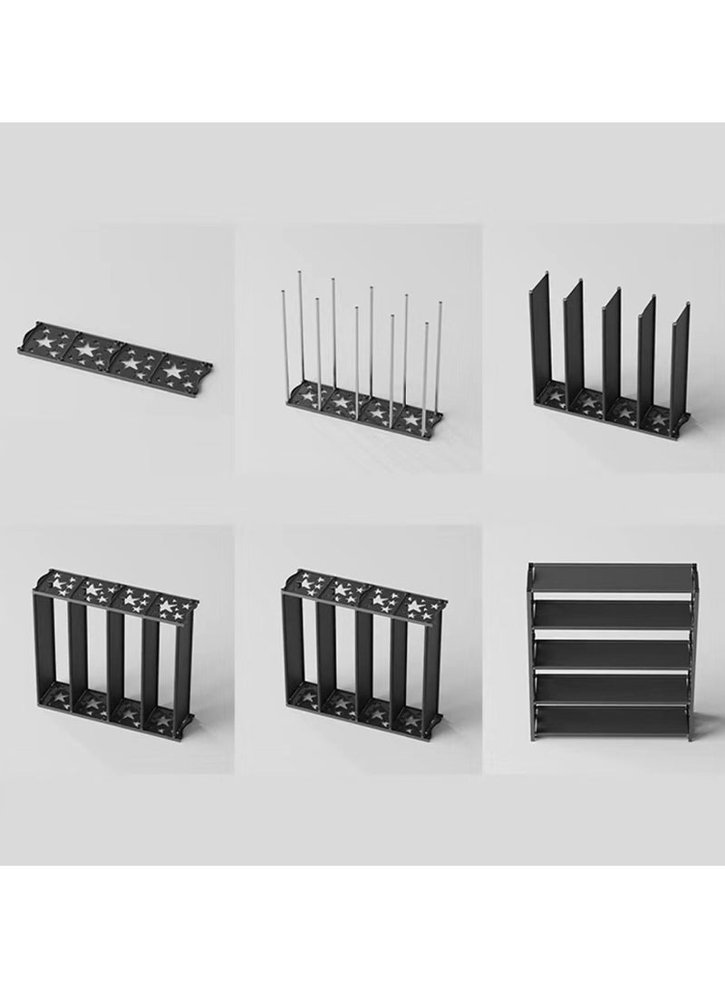 عام رف أحذية تخزين ثلاثي الطبقات رف أحذية نجمي مناسب للمنزل أو الشقة أو مدخل غرفة المعيشة أو غرفة النوم أو تحت السرير - Image 4