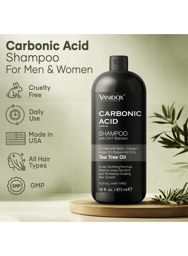VANIDOX Carbonic Acid Shampoo for Men and Women with DHT Blockers - Made in USA - Stimulates Hair Growth, Scalp Exfoliator, Sulfate Free Shampoo with Biotin and Tea Tree Oil (16 Fl Oz) - Image 2