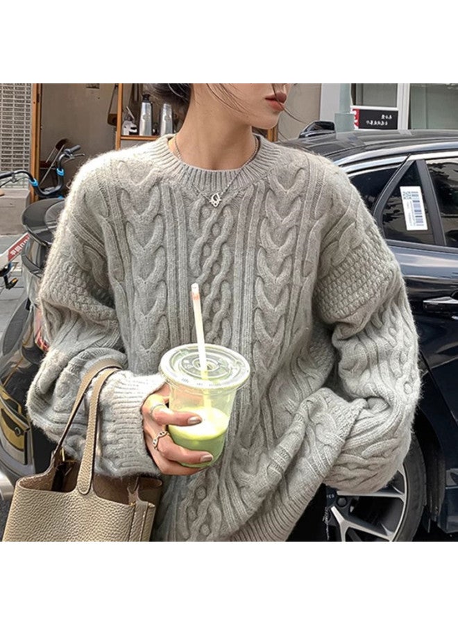 Leyuan Autumn Winter New Retro Twist Soft Loose Knitted Sweater Top High-end Feel Cardigan Women's Clothing - Image 1