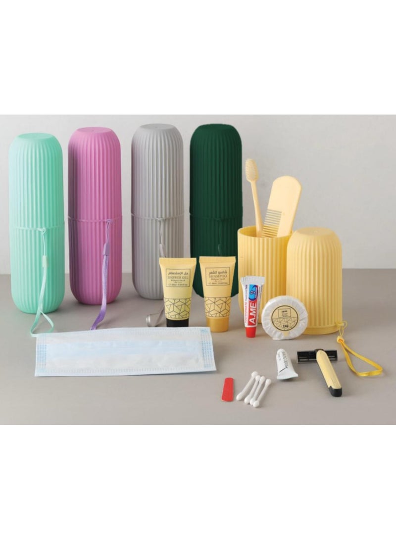أتش أس أن مجموعة العناية الشخصية مناسبة للحج والعمرة/للسفر، غير معطرة، 12 قطعة لون أخضر غامق - التفاصيل في الوصف