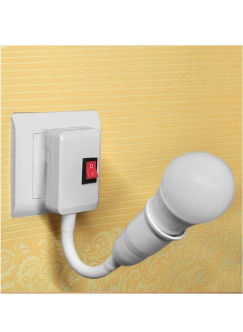 360° Light Socket Adapter, E26/E27 Bulb Holder Extender with ON/OFF Switch for Desk Lamps, AC Bulb Socket Converter