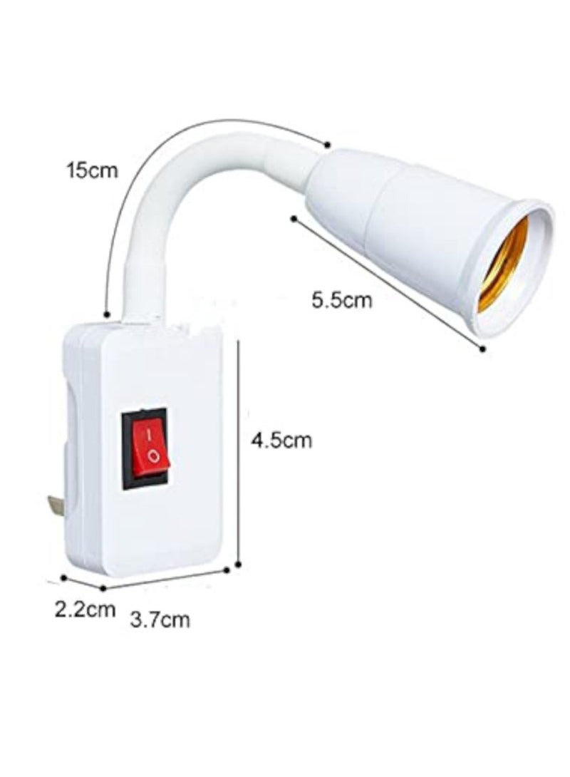 360° Light Socket Adapter, E26/E27 Bulb Holder Extender with ON/OFF Switch for Desk Lamps, AC Bulb Socket Converter  - Image 2