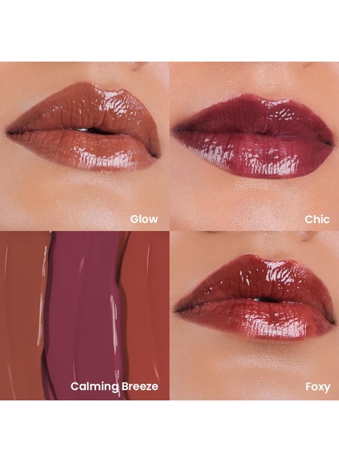 Lamior Lip Drip Gloss Stick | Ultra Glossy Mirror Shine, Non-Sticky, Featherlight | Hydrating, Long-Lasting Colour | with Hyaluronic Acid, Peptides & Kakadu Plum | Vegan & Clean Beauty - Calming Breeze - Combo of 3 - Image 3