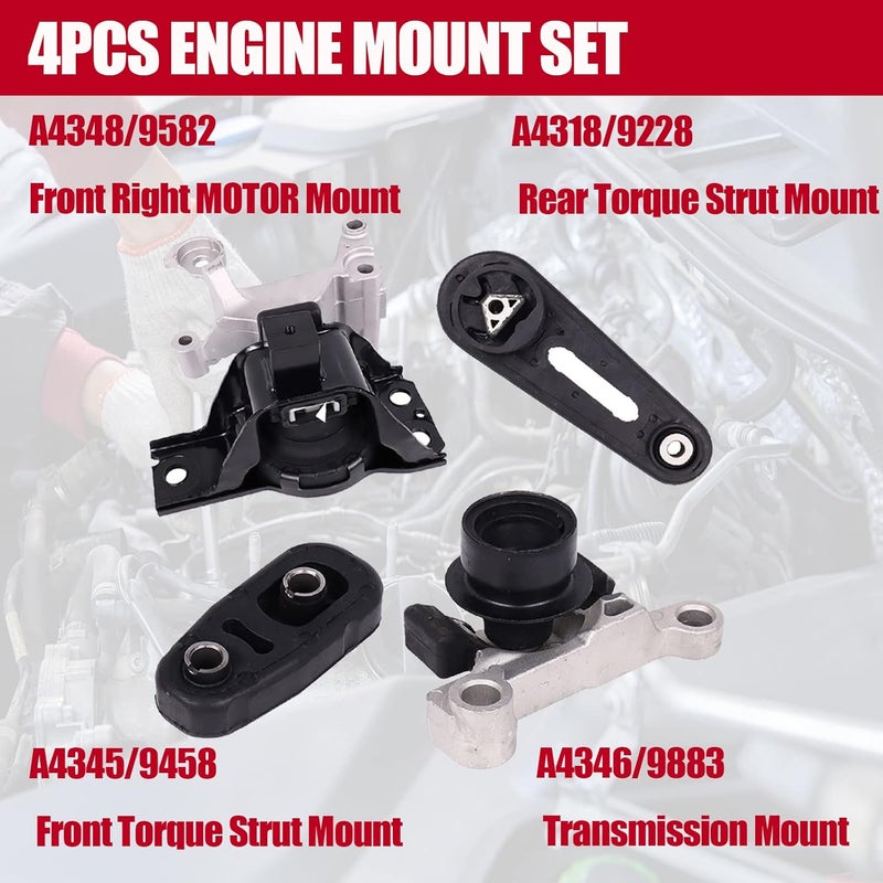 Patewin Engine Motor Mount Set for 2007-2012 Nissan Sentra 2.0L with AUTO CVT - 4pcs - Image 3