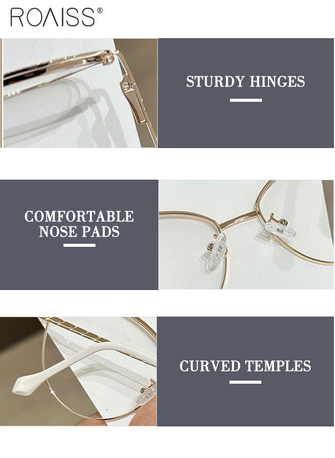 roaiss Blue Light Blocking Glasses for Women Anti UV and Glare Blue Light Filter Computer Glasses Cat Eye Photochromic Anti Eyestrain Headache Eyewear White Gold 51mm - Image 4