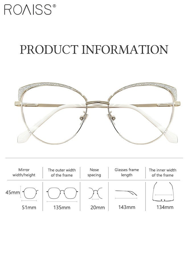 roaiss Blue Light Blocking Glasses for Women Anti UV and Glare Blue Light Filter Computer Glasses Cat Eye Photochromic Anti Eyestrain Headache Eyewear White Gold 51mm - Image 3