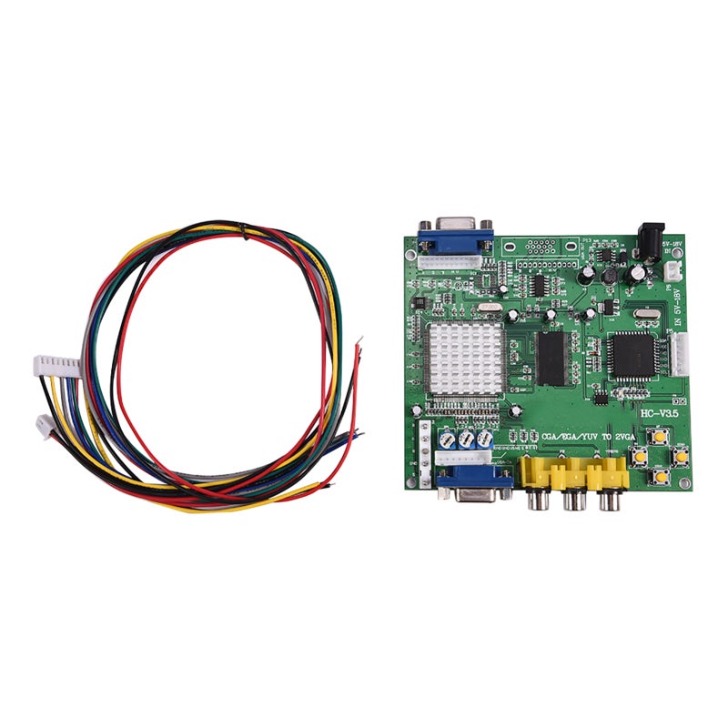 Cga To Vga Converter - 24-Bit A/D Conversion, Auto Signal Scan, Multi-Input Support - Video Signal Converter for Arcade Games, Crt, Lcd, Pdp Monitors & Projectors - Image 3