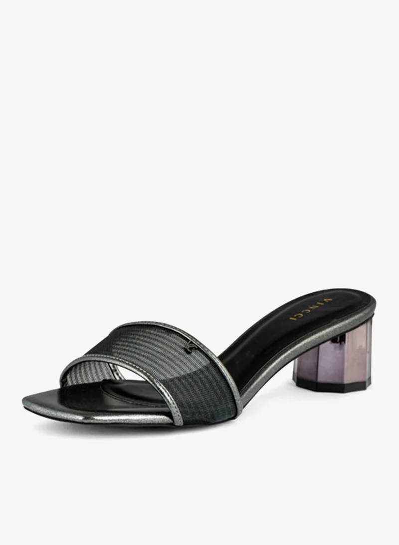 فينتشي نساء حزام واحد صنادل كعب متوسط