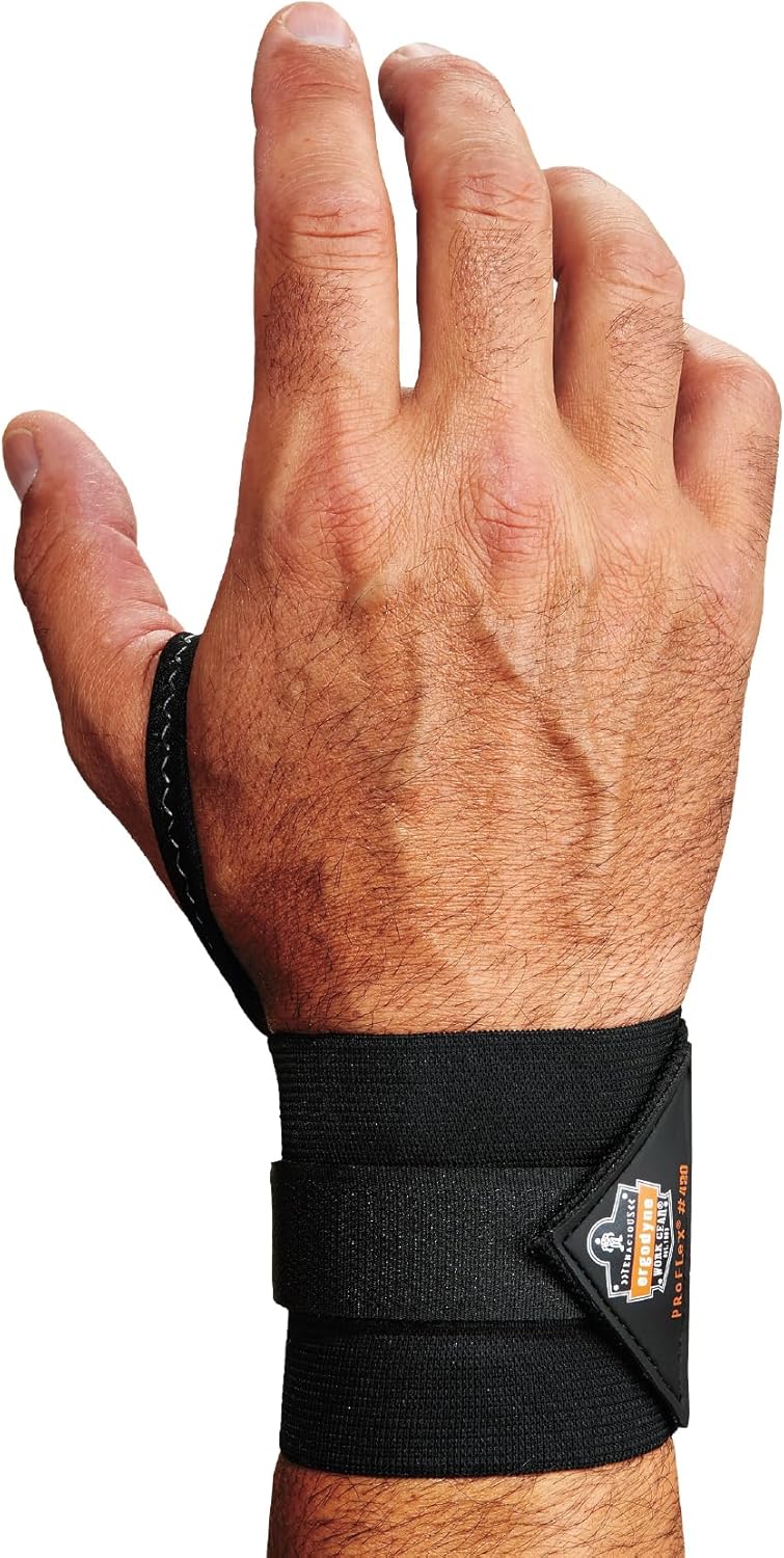 Ergodyne ProFlex 420 Wrist Wrap with Thumb Loop Black SmallMedium - Image 1