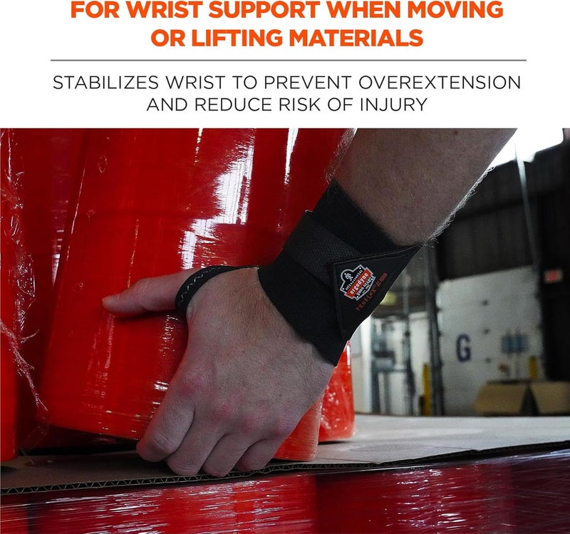 Ergodyne ProFlex 420 Wrist Wrap with Thumb Loop Black SmallMedium - Image 2