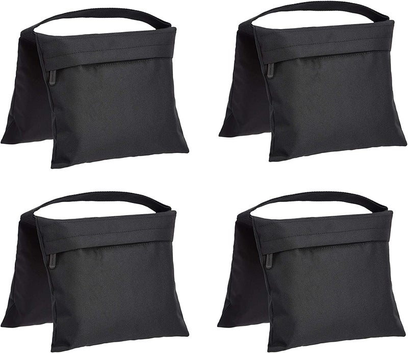 Photography Sandbag, Photo Studio Stand, Backstand, Outdoor Patio Sports, Transparent PP Bag and Clips Included 4 Pack