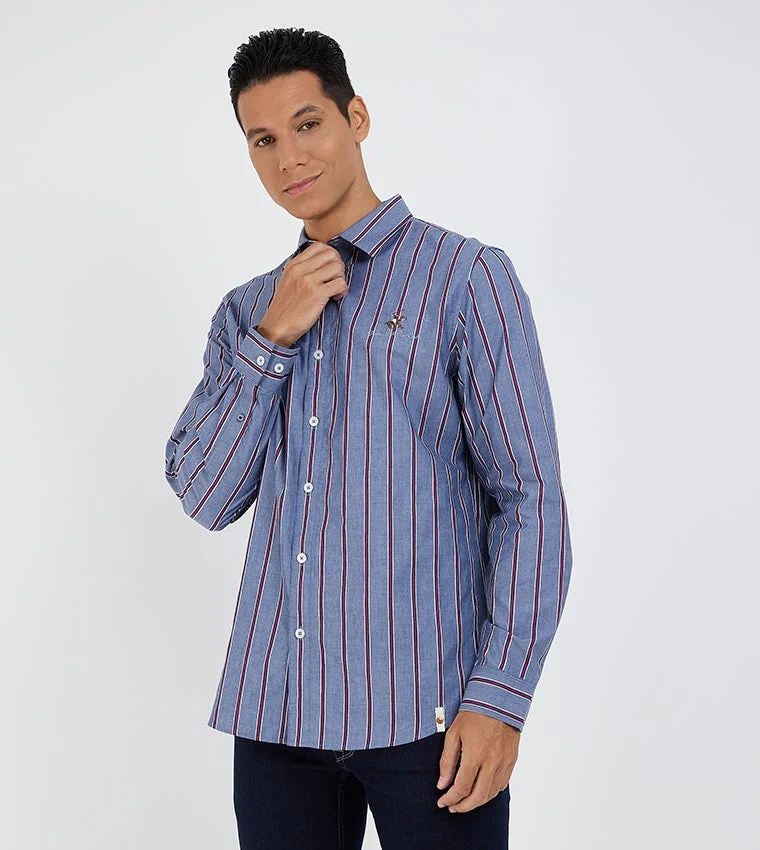 BEVERLY HILLS POLO CLUB Striped Long Sleeves Shirt