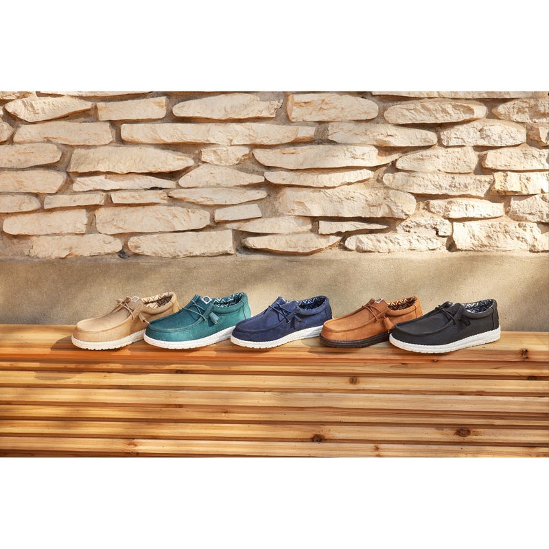 HEYDUDE Men's Wally Stretch Canvas Navy Size 12 | Men's Shoes | Men Slip-on Loafers | Comfortable & Light-Weight - Image 2