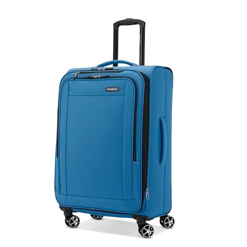 Samsonite Saire LTE Softside Expandable Luggage with Spinner Wheels, Carribean Blue, 2-Piece Set (Carry-on/Medium) - Image 2