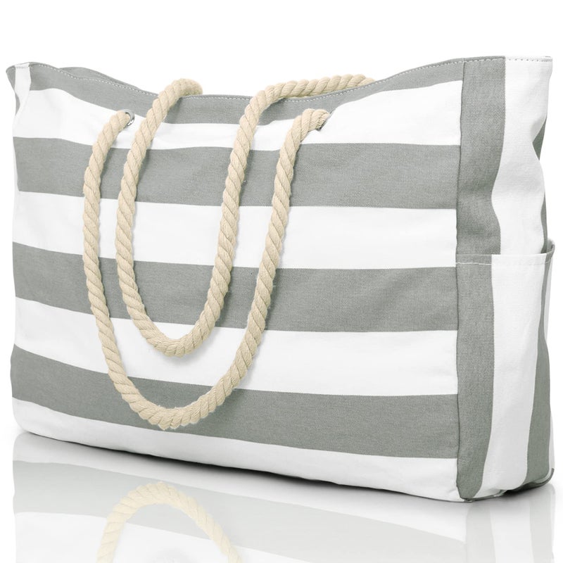 Becokan Beach Bags for Women Large Waterproof Beach Tote Bag Zipper Beach Bags Waterproof Sandproof Swim Pool Bag Large Tote - Image 1